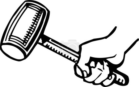 Illustration for Vector illustration of a hand holding a hammer - Royalty Free Image