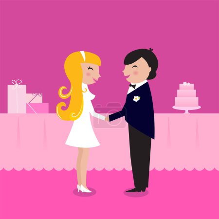 Illustration for Illustration of a bride and  groom - Royalty Free Image