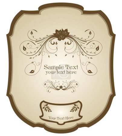 Illustration for Abstract vector floral label with sample text - Royalty Free Image