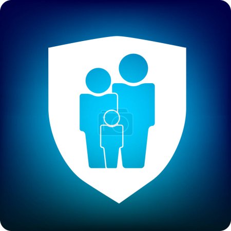 Illustration for Family icon vector blue - Royalty Free Image