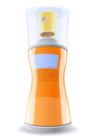 Téléchargez les illustrations : Déodorant en bouteille orange illustration vectorielle - en licence libre de droit