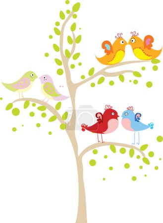Téléchargez les illustrations : Illustration vectorielle d'un oiseau mignon - en licence libre de droit
