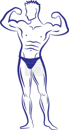 Ilustración de Hombre fuerte mostrando músculos fuertes - Imagen libre de derechos