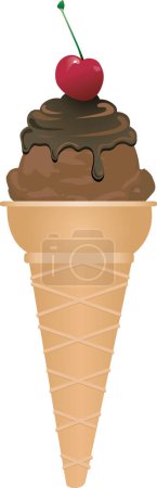 Téléchargez les illustrations : Illustration vectorielle de crème glacée au chocolat - en licence libre de droit