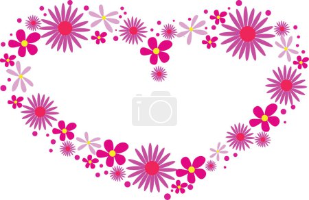 Illustration for Heart of flowers isolated on white - Royalty Free Image