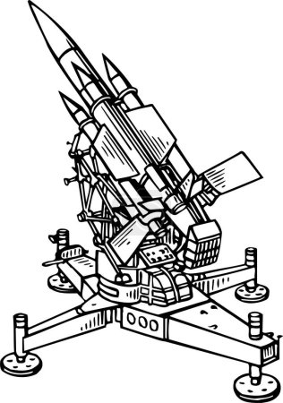 Illustration for Space rocket ship illustration on white background - Royalty Free Image