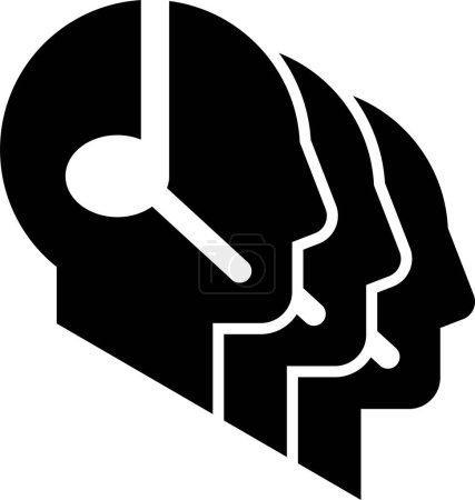 Ilustración de Cabeza icono del cerebro, ilustración vectorial - Imagen libre de derechos