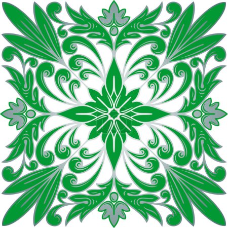 Illustration for Seamless green and white pattern. vector illustration - Royalty Free Image