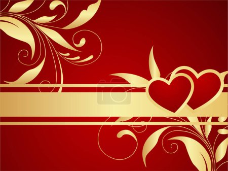 Téléchargez les illustrations : Carte rouge Saint-Valentin avec des cœurs. - en licence libre de droit