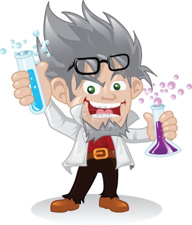 Illustration for Scientist with science experiment - Royalty Free Image