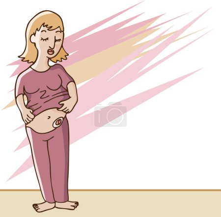 Téléchargez les illustrations : Illustration d'une femme enceinte dessin animé - en licence libre de droit