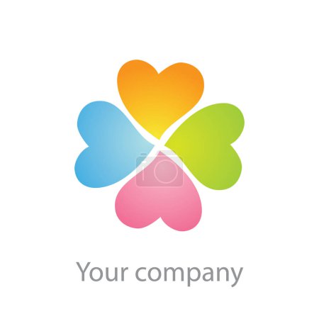 Illustration for Vector colorful logo design element. symbol of love, family, community, community. - Royalty Free Image