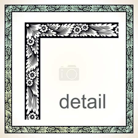 Illustration for Vintage ornamental floral frame. template for design - Royalty Free Image