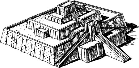 Ilustración de La ilustración vectorial del templo antiguo - Imagen libre de derechos