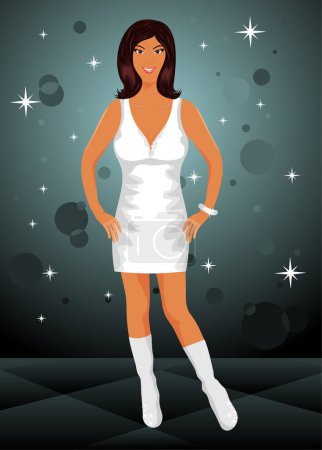 Illustration for Woman in the white dress - Royalty Free Image