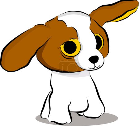 Illustration for Cartoon cute little dog - Royalty Free Image