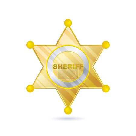 Téléchargez les illustrations : Icône de badge shérif, style dessin animé - en licence libre de droit