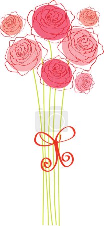 Téléchargez les illustrations : Illustration vectorielle de roses rouges - en licence libre de droit