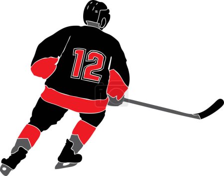 Téléchargez les illustrations : Illustration vectorielle du joueur de hockey sur glace - en licence libre de droit