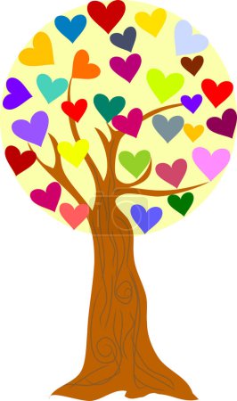 Illustration for Heart tree, vector art illustration - Royalty Free Image