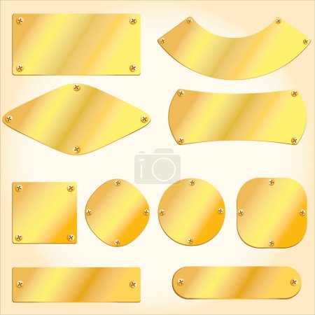 set of gold labels. vector illustration.