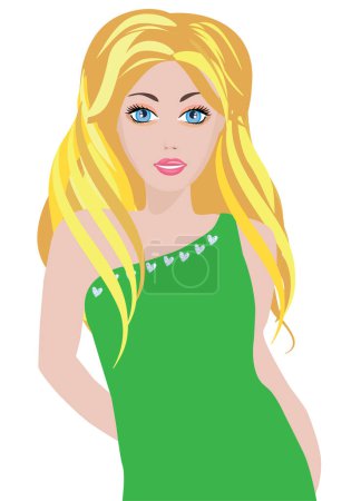 Illustration for Beautiful young woman, vector illustration - Royalty Free Image