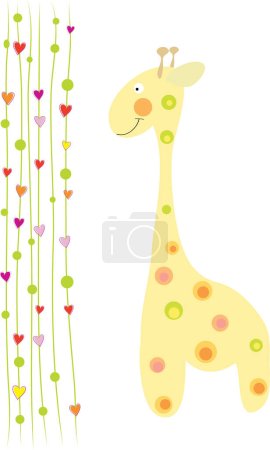 Téléchargez les illustrations : Illustration vectorielle de girafe mignonne. style dessin animé. - en licence libre de droit
