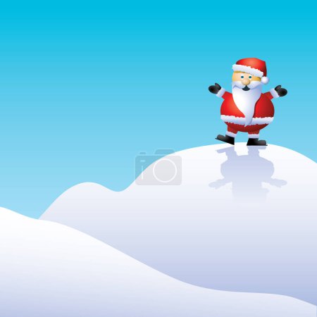 Illustration for Santa claus  on snow, vector illustration - Royalty Free Image