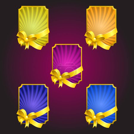 Illustration for Set of golden ribbons with bows - Royalty Free Image