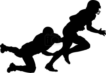 Illustration for Vector silhouettes of football players on white background - Royalty Free Image