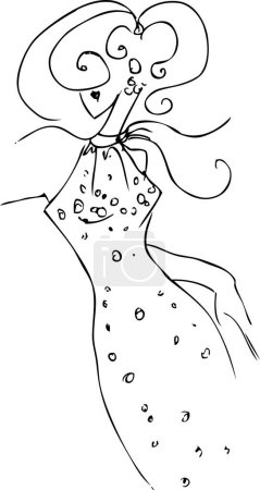 Ilustración de Ilustración vectorial en blanco y negro de una mujer - Imagen libre de derechos