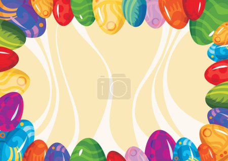 Illustration for Happy easter background with easter eggs. vector illustration - Royalty Free Image