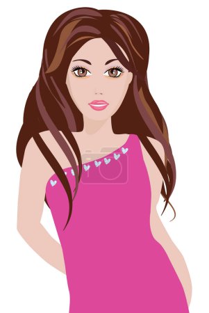 Illustration for Young girl on white background - Royalty Free Image
