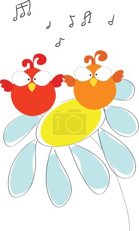 Illustration for Cute cartoon chicken on a white background. - Royalty Free Image