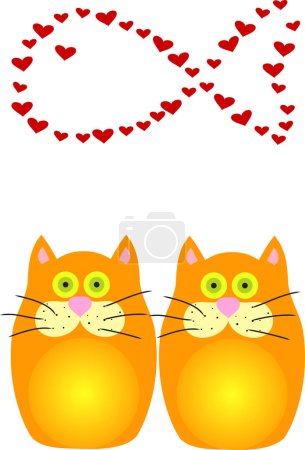 Illustration for Cats in love. love. valentine 's day. - Royalty Free Image