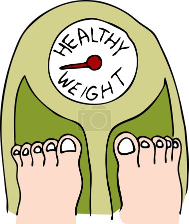 Illustration for Healthy weight, weight scale, illustration, vector - Royalty Free Image