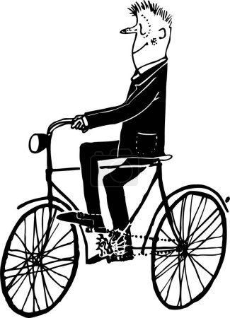 Illustration for Man riding a bike - Royalty Free Image