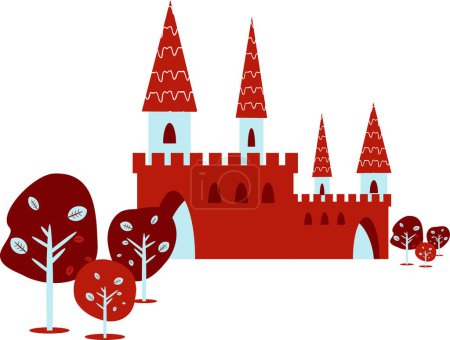Illustration for Castle with  trees vector illustration - Royalty Free Image