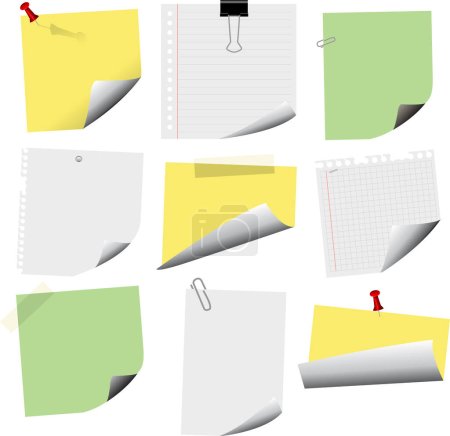 vector illustration of paper notes.