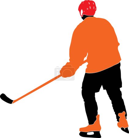 Illustration for Silhouette of a man  playing hockey - Royalty Free Image