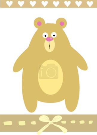 Téléchargez les illustrations : Vecteur, ours en peluche dessin animé sur fond blanc - en licence libre de droit