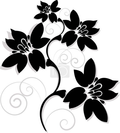 Ilustración de Ilustración vectorial de ornamento floral - Imagen libre de derechos