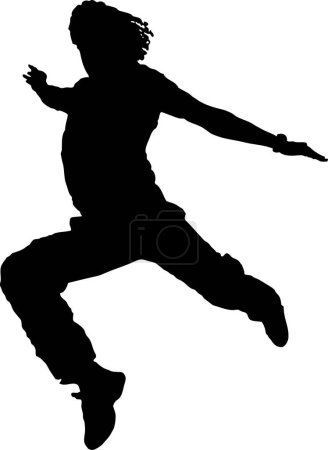 Illustration for Female dancer silhouette on white background - Royalty Free Image