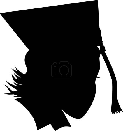 Ilustración de Ilustración vectorial de chica en sombrero de graduado sobre un fondo blanco - Imagen libre de derechos