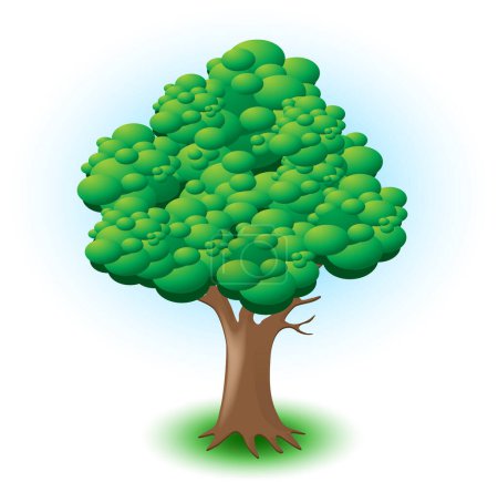 Illustration for Tree with green leaves illustration - Royalty Free Image