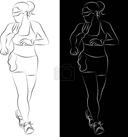 Illustration for Vector illustration of a woman running - Royalty Free Image