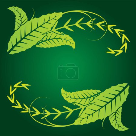 Illustration for Set of green leaves vector illustration - Royalty Free Image