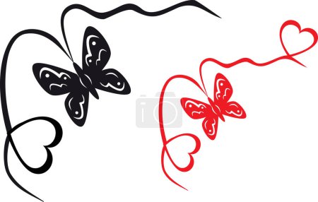 Ilustración de Mariposas vector ilustración sobre un fondo blanco - Imagen libre de derechos