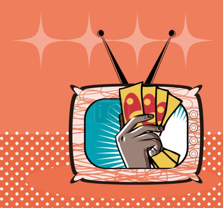 Téléchargez les illustrations : Tv avec pop corn pop style - en licence libre de droit