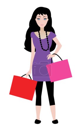 Illustration for Girl with shopping bags - Royalty Free Image